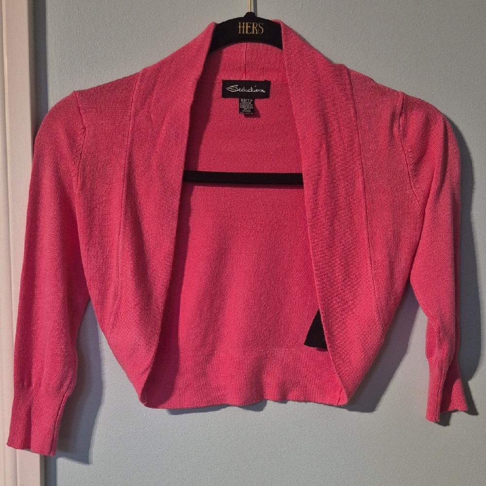 Seductions Coral Pink Shrug Size XS